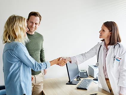 Doctor with patients