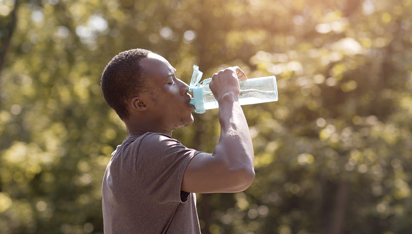 Man drinking water