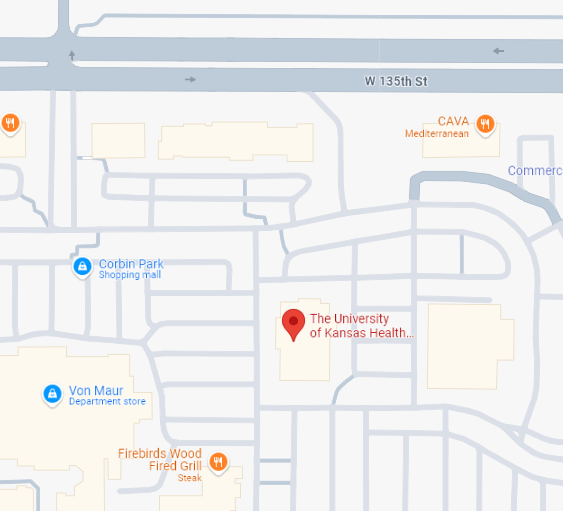 Map of The University of Kansas Health System - Corbin Park