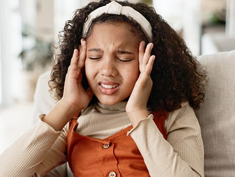 Child with a migraine