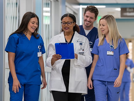 Physician with nurses