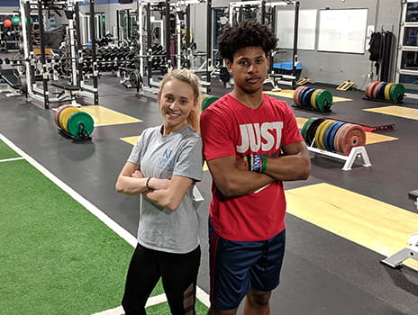 Sports performance participants Daniel Jackson and Krista Logan.