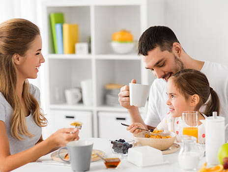 Family eating together