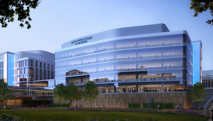 Rendering of The University of Kansas Cancer Center