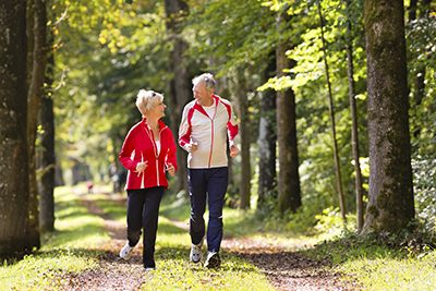 Older couple jogging