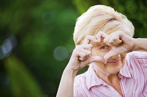 Woman with Heart Hands